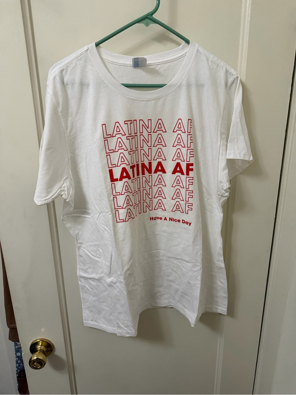 LATINA AF Graphic Tee - White with Red Print